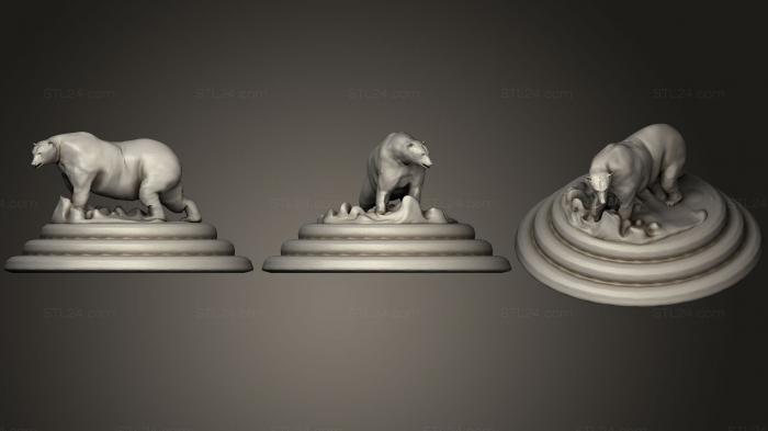 Статуэтки животных (Белый медведь, STKJ_1288) 3D модель для ЧПУ станка